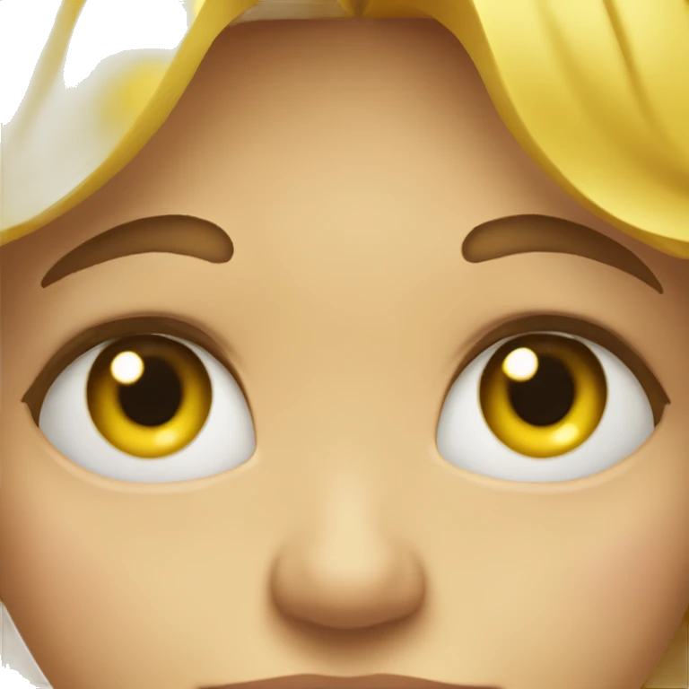 yellow face, big eye brows, tear drops, smileing emoji