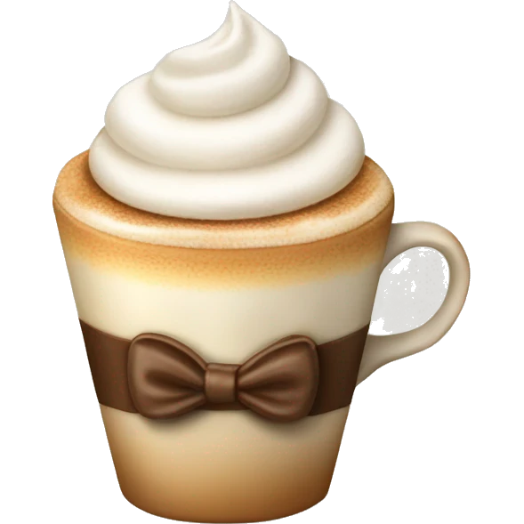 cup cappuccino  with white bow  emoji