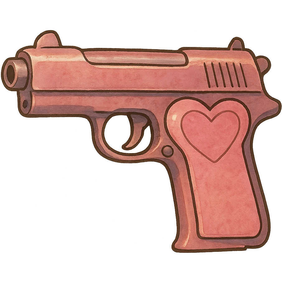 Pink heart pistol emoji