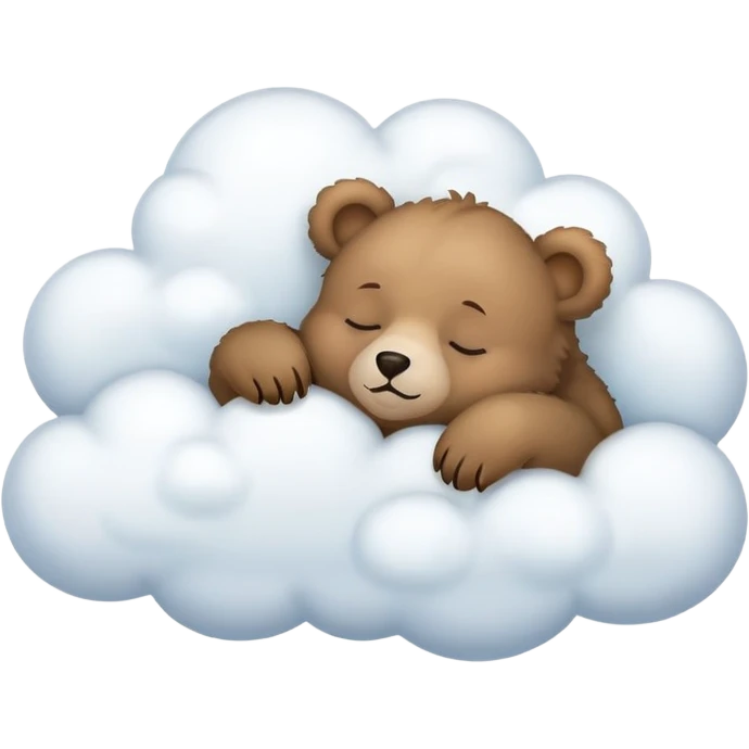 Baby bear sleeping on cloud emoji