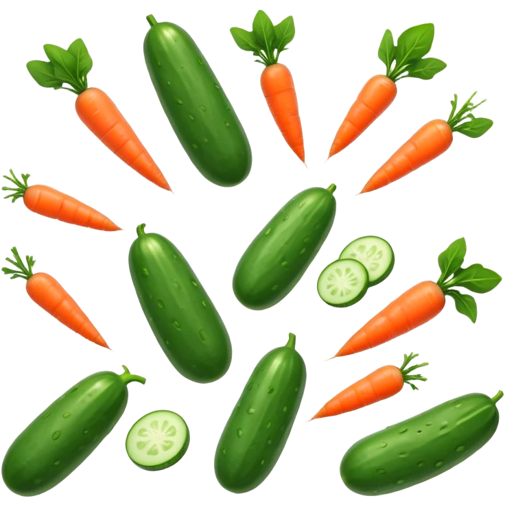 cucumbers, spinach, carrots  emoji