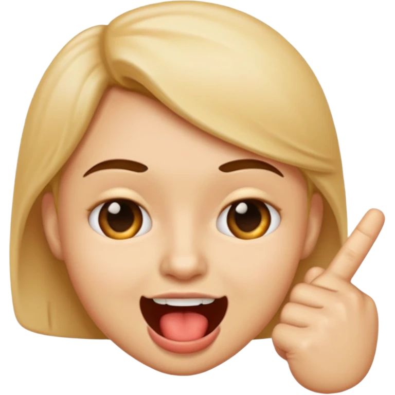 please create an emoji of a face bitting their index finger withn a cheeky expression emoji
