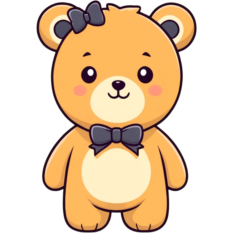 a bear with a bow emoji