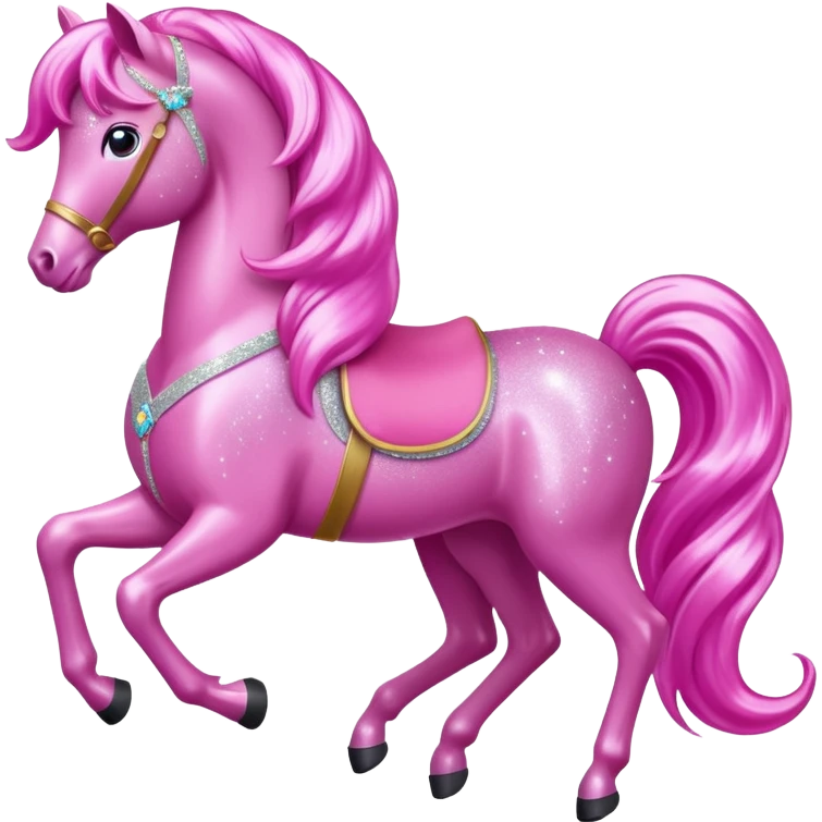 a pink barbie sparkling horse emoji emoji