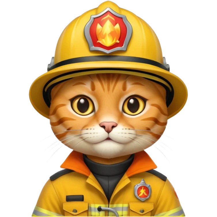 Fireman Cat, yellow cloth emoji