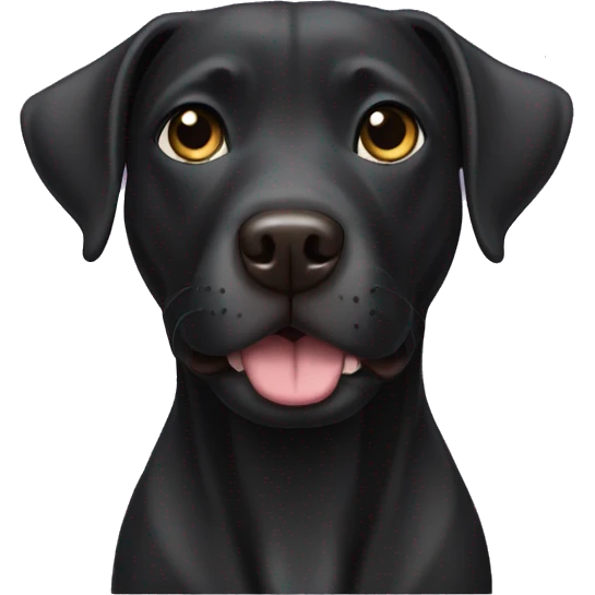 Black Labrador pit bull mix dog emoji