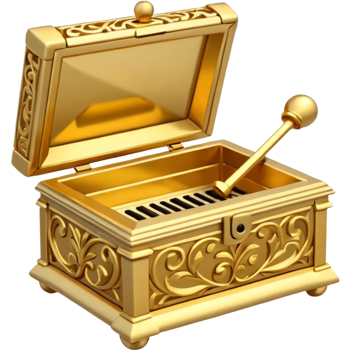 Музыкальная шкатулка маленькая золотая  emoji