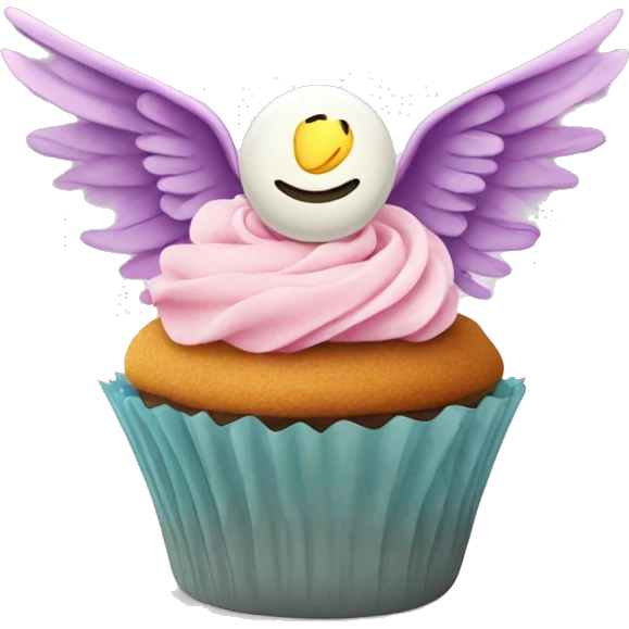 Cupcake with angel wings  emoji