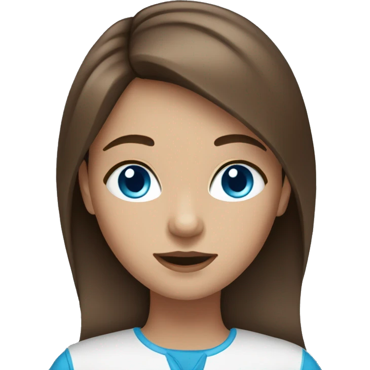 brown haired girl with blue eyes  emoji