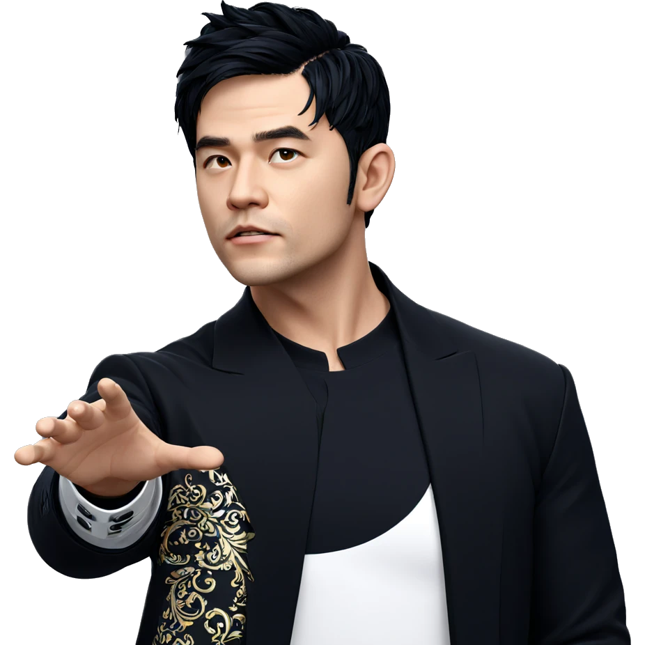 male portrait in black attire emoji