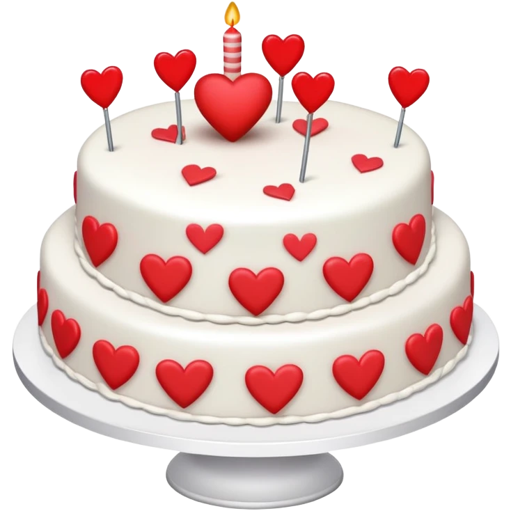 A cake with A+I with hearts  emoji