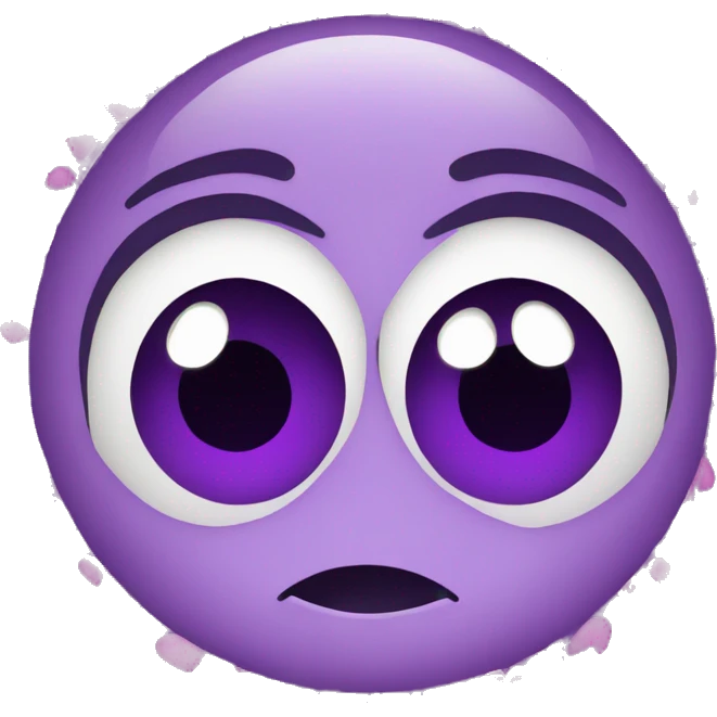 Rolling eyes with purple hearts surrounding face  emoji