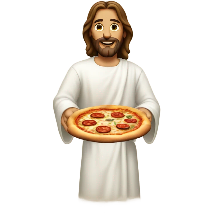 Jesus Christ making a pizza emoji