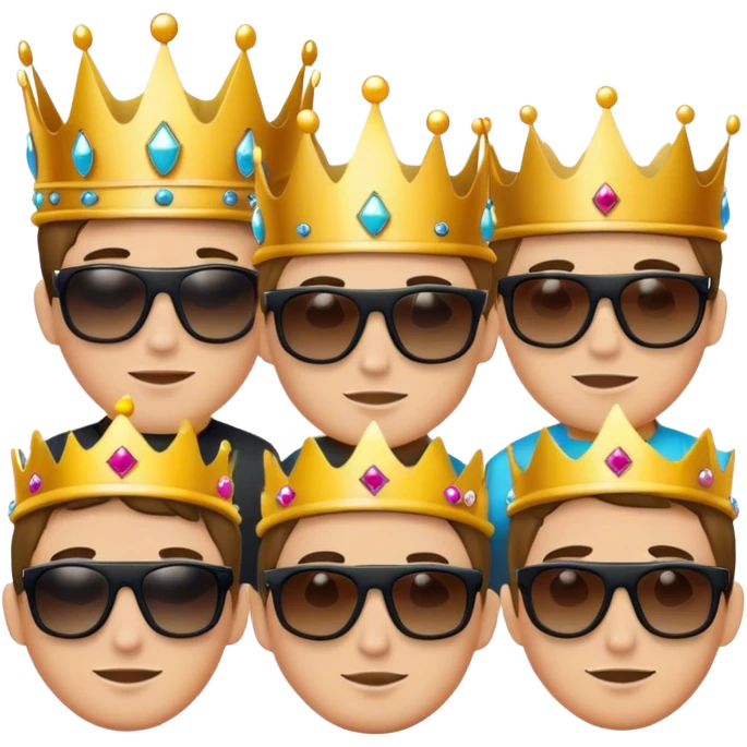 crown with sunglasses wear 5 handsome guys emoji