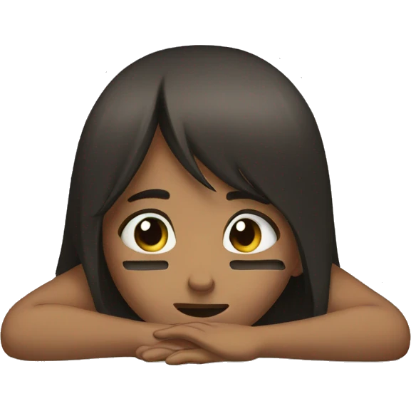 Girl crying on the floor emoji