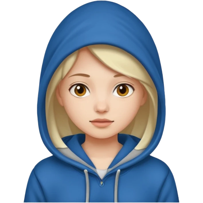 Daughter wearing hoodie emoji