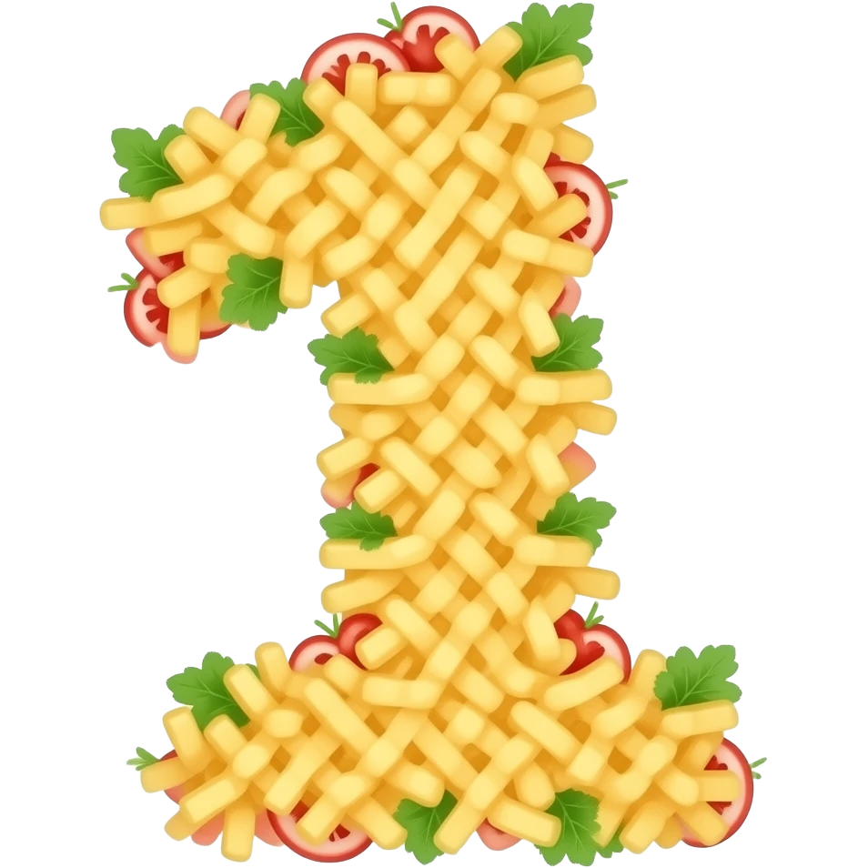 number 1 made of food emoji