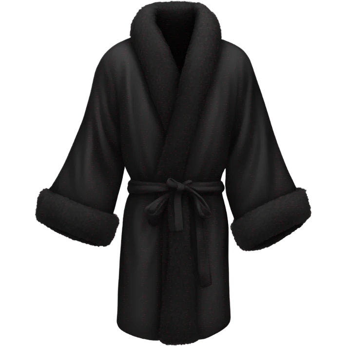 black silk robe with black fur emoji