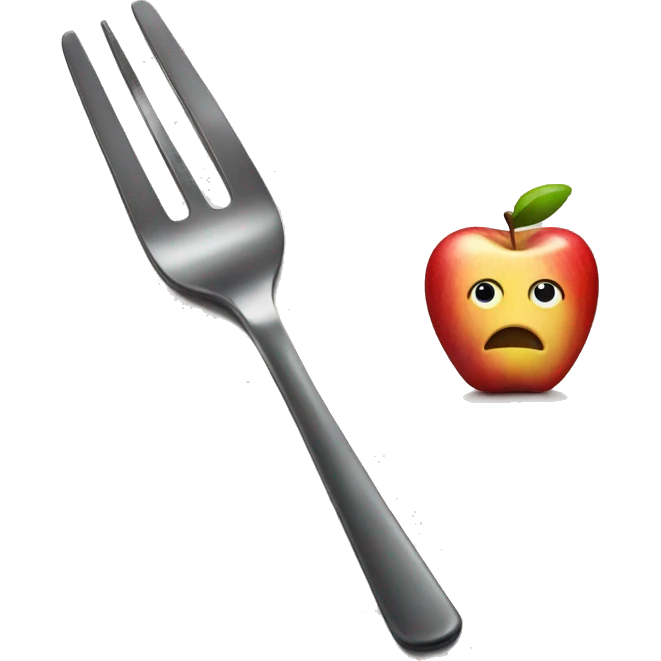 Fork and apple emoji