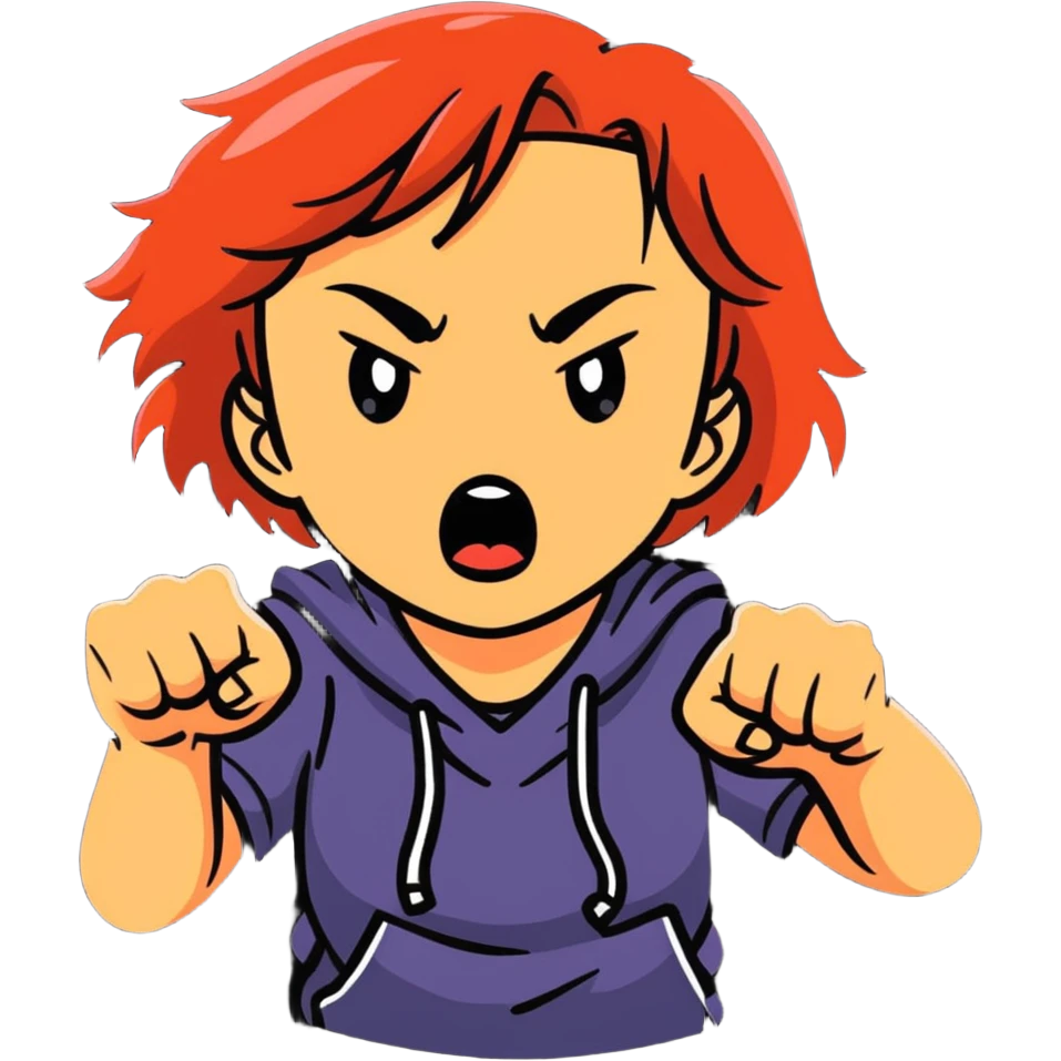 A girl raging emoji