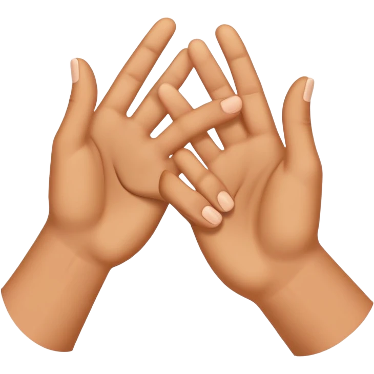 two hands pushing together, classic emoji look emoji