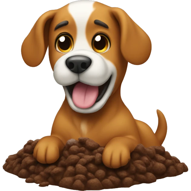 dog riding a poop emoji