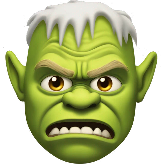 Angry shrek with steam coming out of his ears emoji