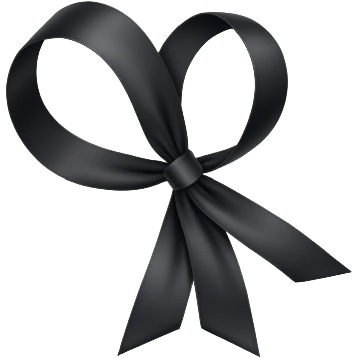 Black ribbon for dead people honoring emoji