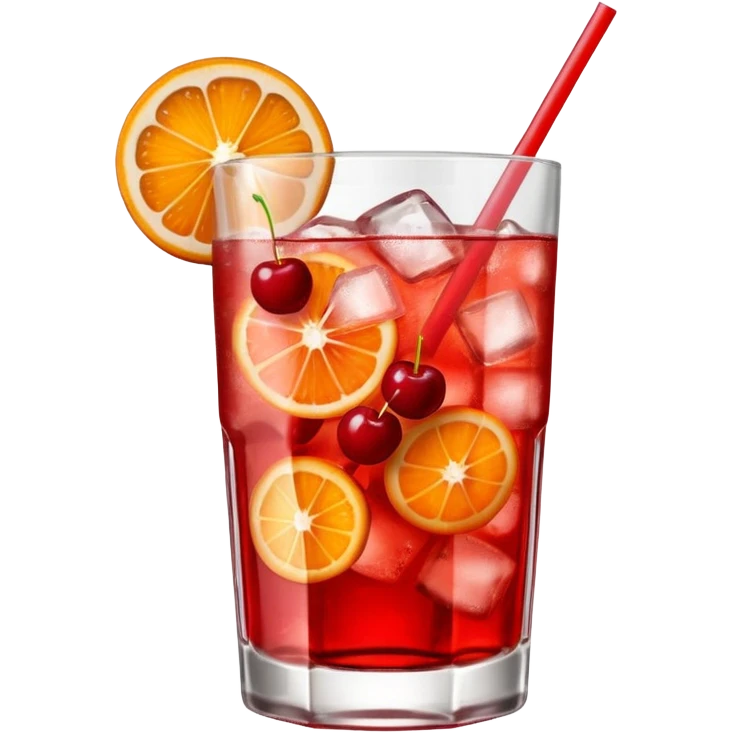 Shirley temple soda on a glass with ice emoji