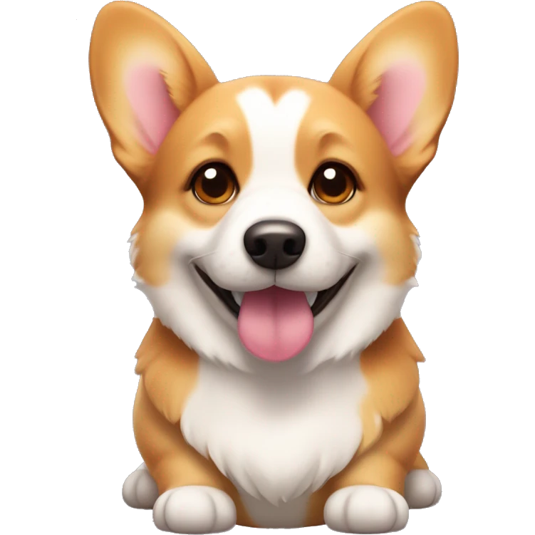 cute corgi with hearts and red cheeks emoji