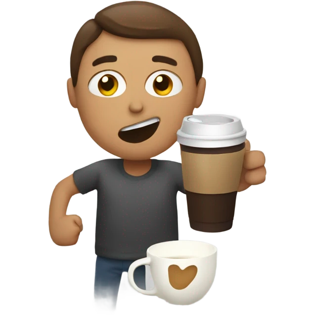 Person throwing a cup of coffee emoji