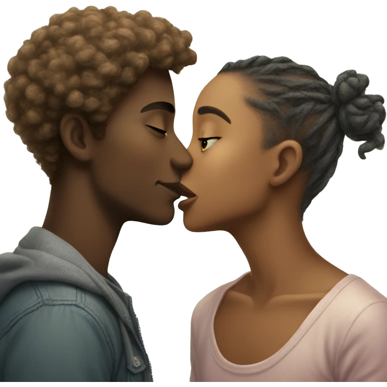 A fair coloured boy kissing on tha forhead of a fair coloured girl  emoji
