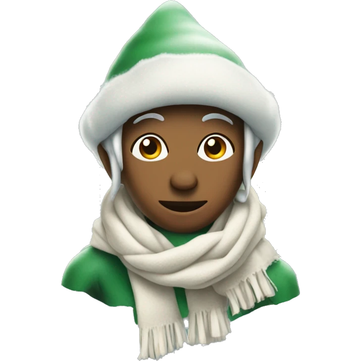 A freezing elf with boots and a scarf emoji