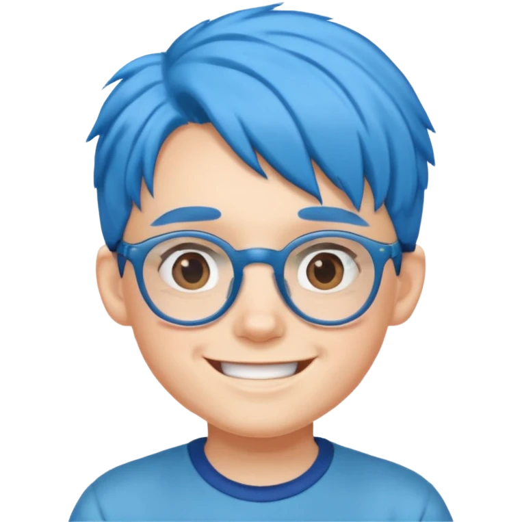 blue haired kid with glasses emoji