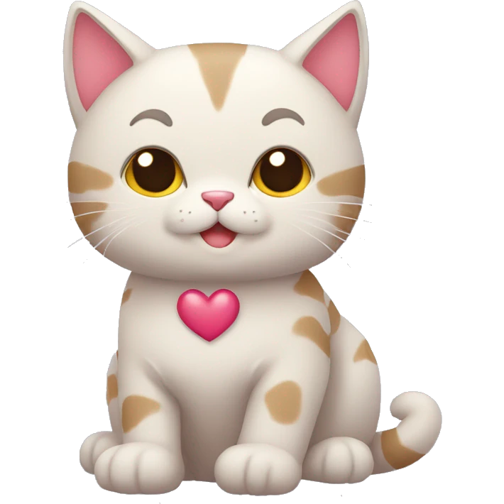 Gatito  con corazónes emoji