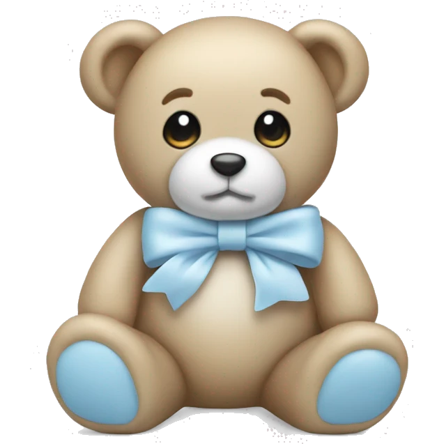 Light blue teddy with white bow emoji