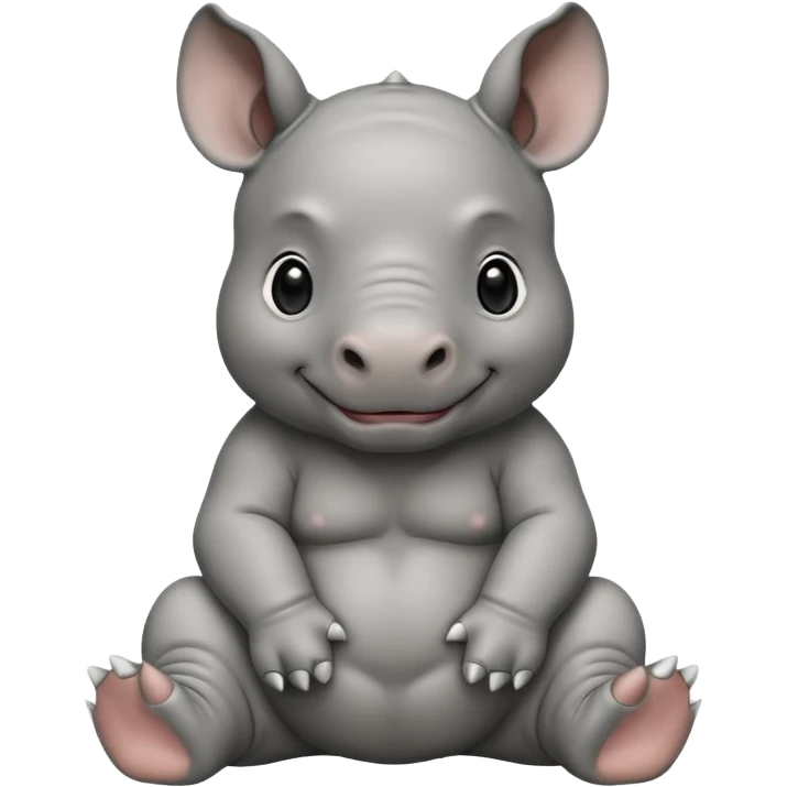 playful baby rhino sitting emoji