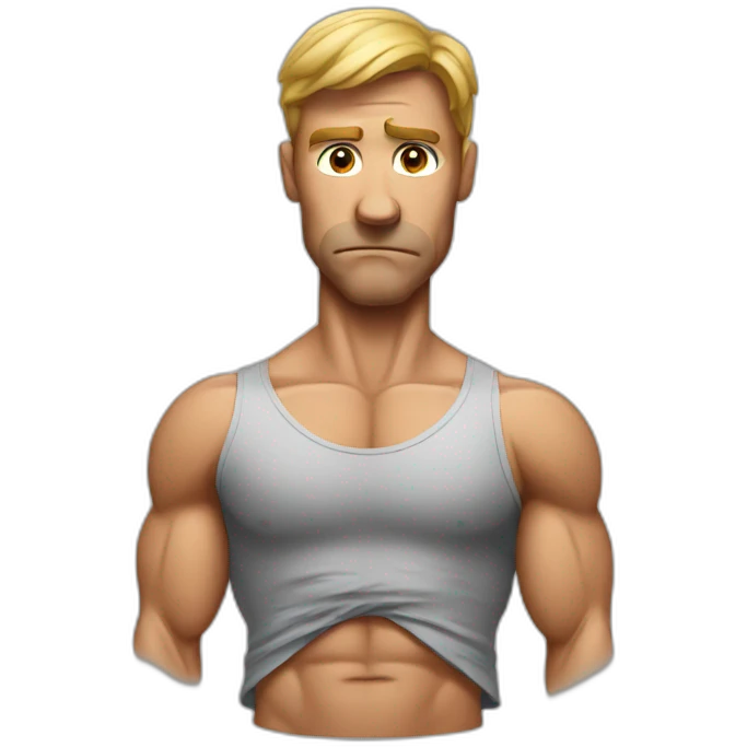 a deflated muscular man emoji