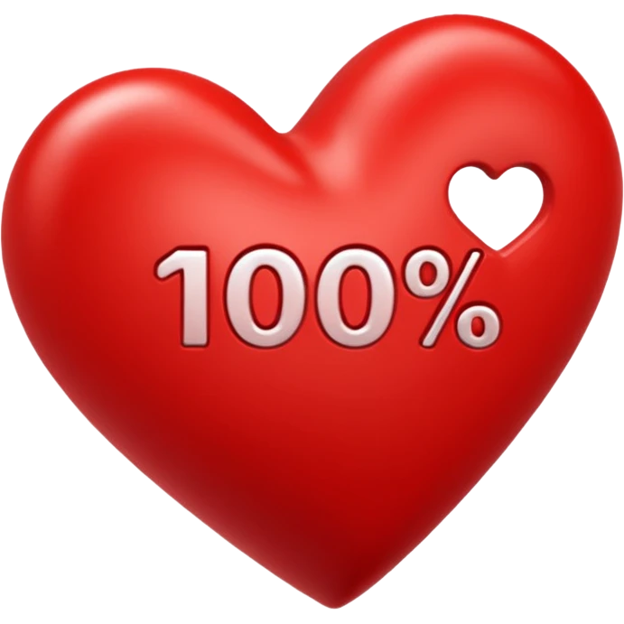 Un cœur au-dessus c'est écrit 100% emoji