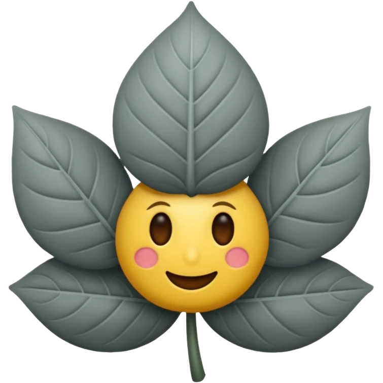 emoji de un trébol gris de 4 hojas emoji