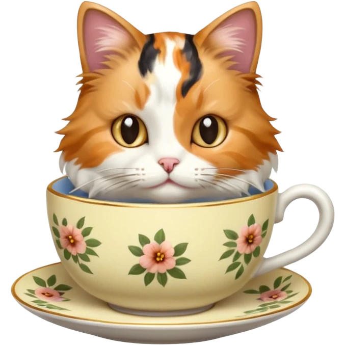Cat in a tea cup emoji