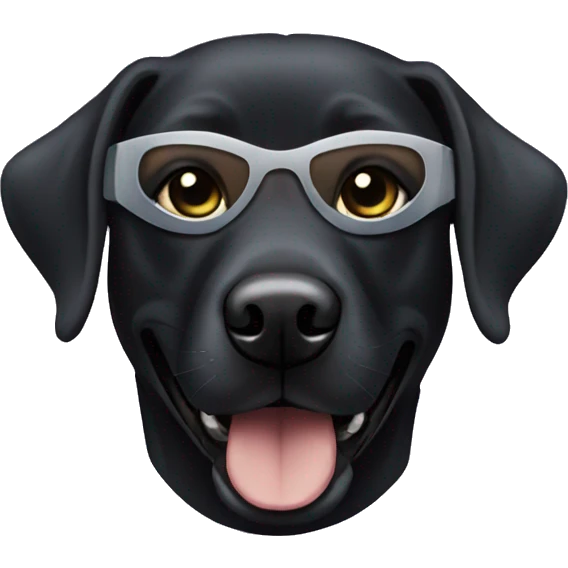 black lab wearing a superhero mask emoji