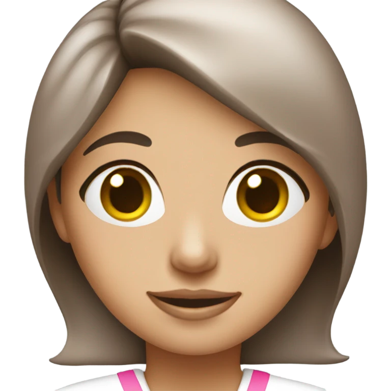 Brunette nurse dressed in pink emoji