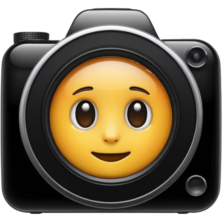 A simple camera lens, apple emoji style, detailed design emoji