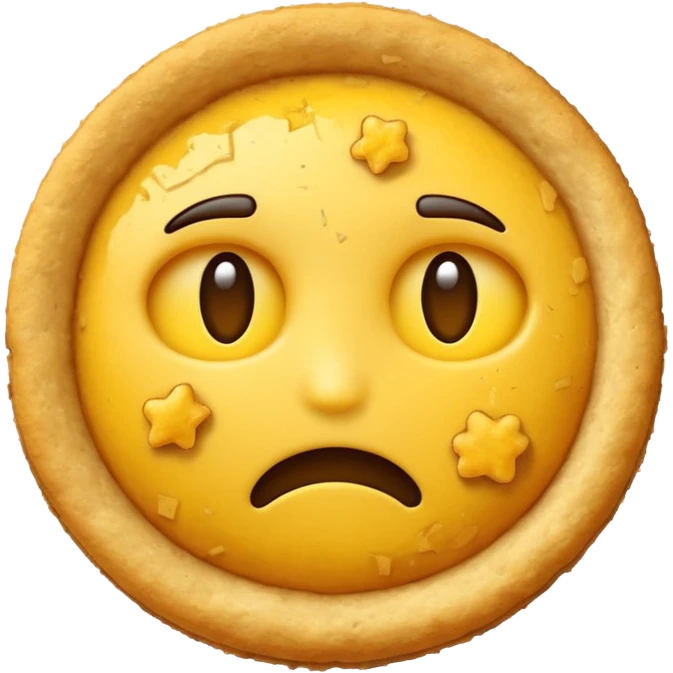 Emoji face fading into crumbs emoji