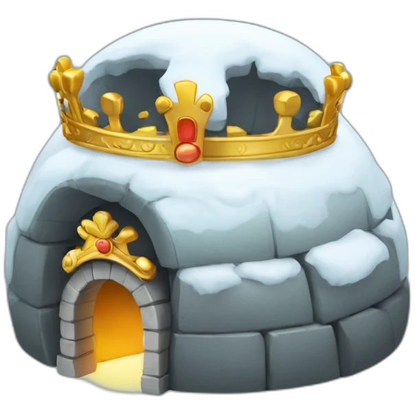 igloo with king crown on top emoji