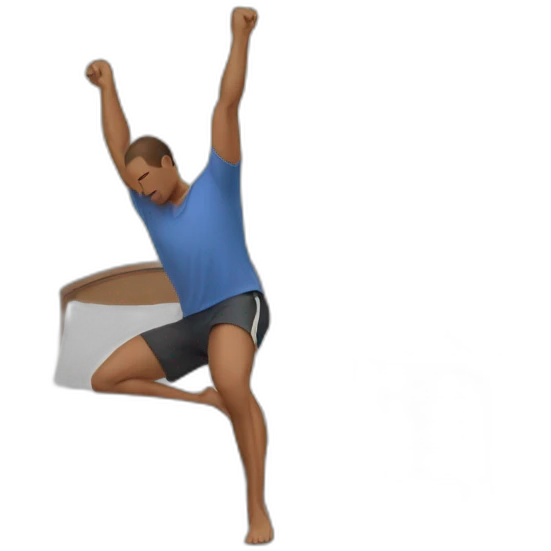 men doing morning stretch emoji