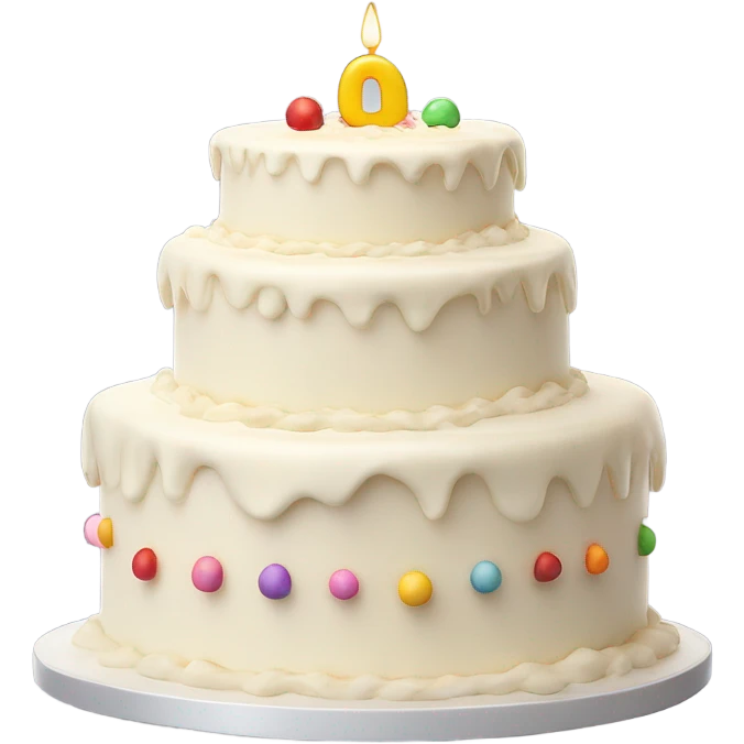 Realistic layered birthday cake vanilla emoji