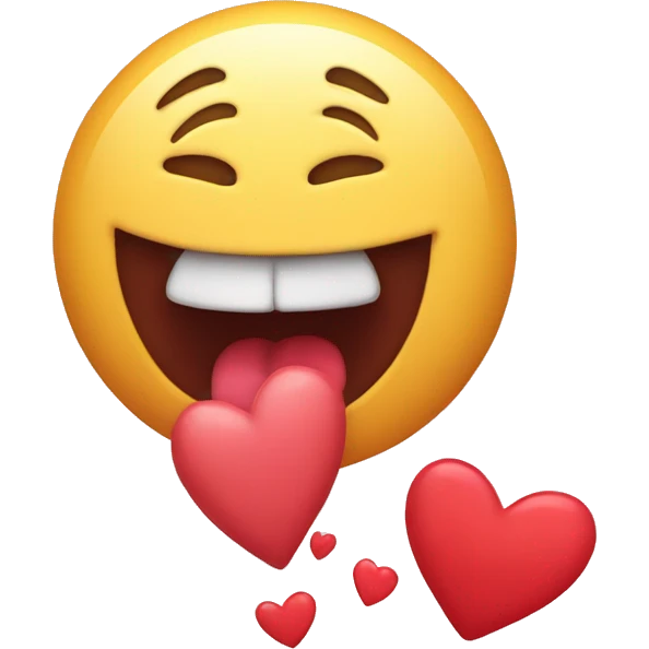 Drooling with hearts around it emoji