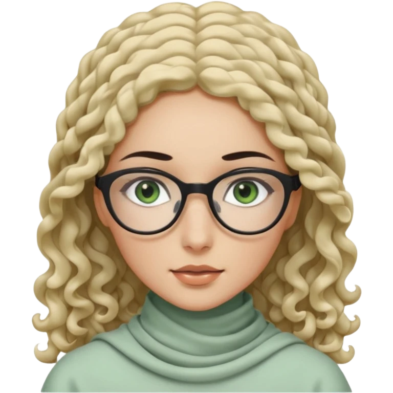 White hijabi girl with black eyes and black long hair white girl and black eyes wearing glasses and a white skin girl with curly honey hair and green eyes emoji